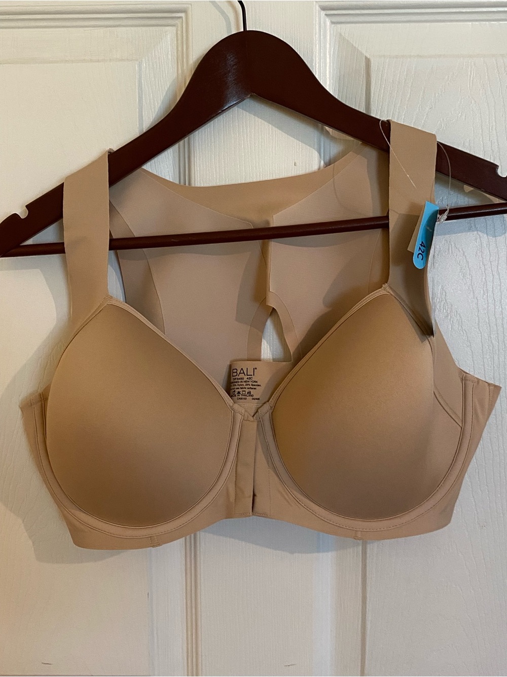 Bali Cool Comfort One Smooth U Bra Front Close Underwire DF3450 Nude Womens 42C